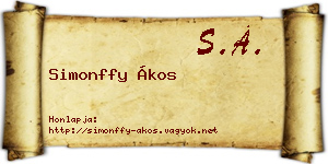 Simonffy Ákos névjegykártya